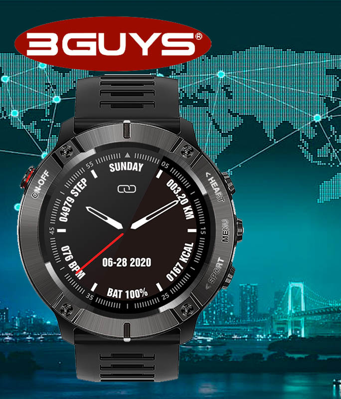 Ρολόι Χειρός 3GUYS 3GW3501 Smartwatch Black Cilicone Strap 3GUYS